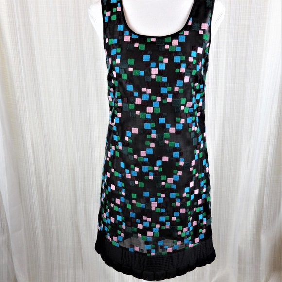 Catherine Malandrino  Black Dress Green/Blue/Pink - Picture 8 of 13